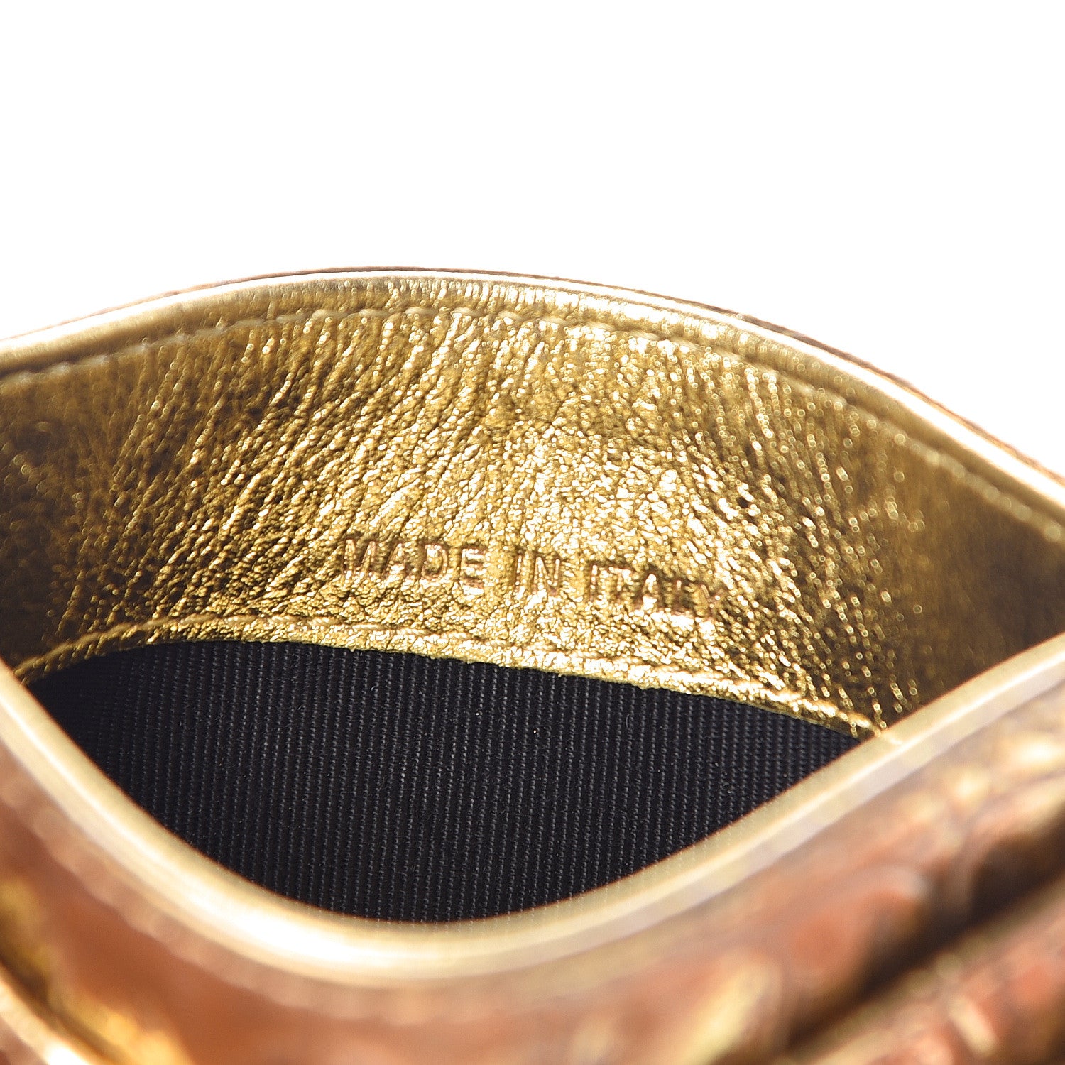 Chanel Metallic Calfskin Crocodile Embossed Cocodile Card Holder Gold 7 of 9