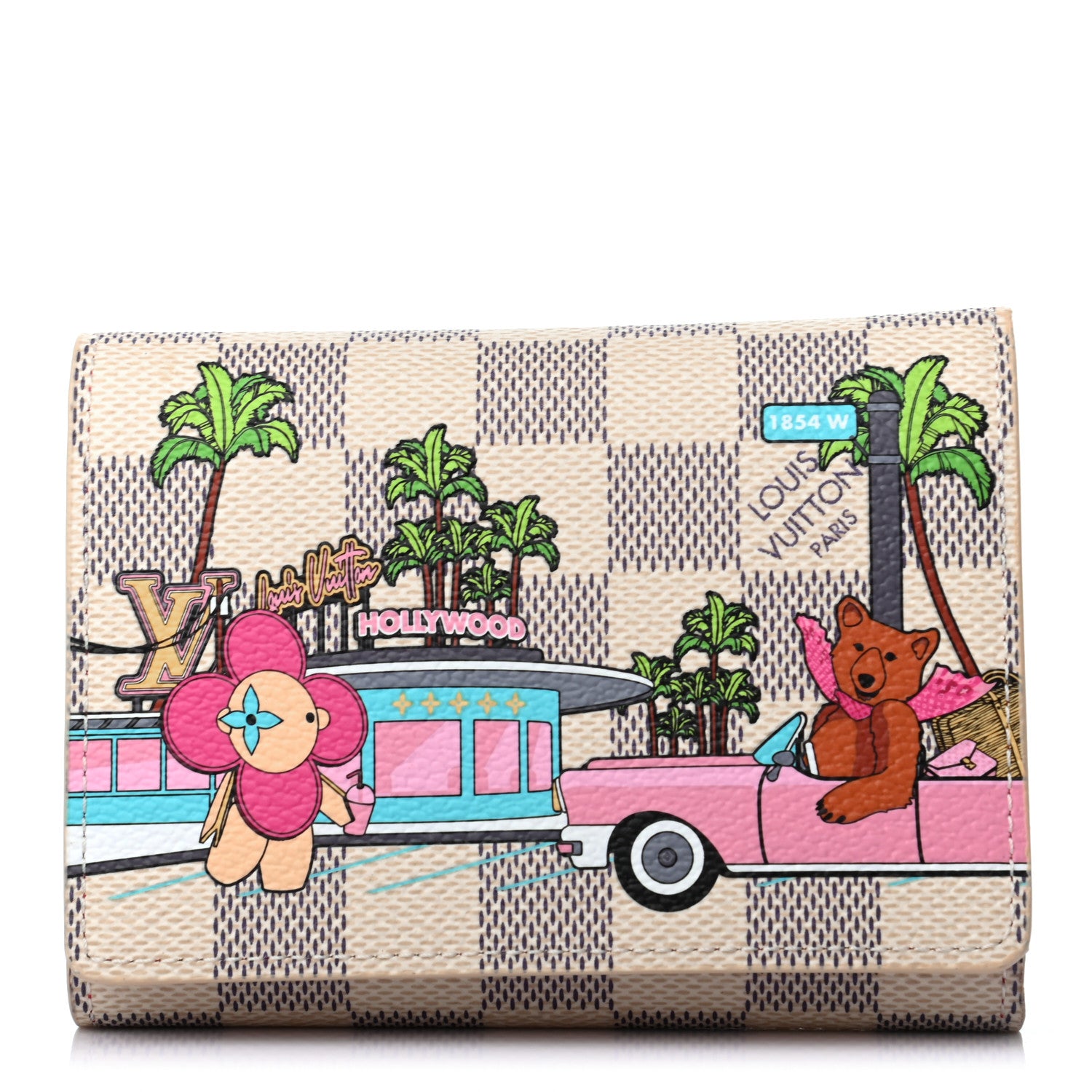 Louis Vuitton Damier Azur 2021 Christmas Animation Hollywood Victorine Wallet Fuchsia 1 of 6