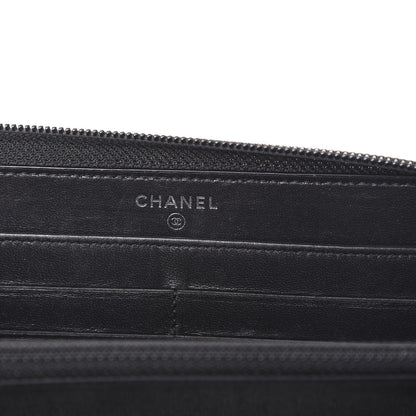Chanel Metallic Patent Calfskin Quilted Boy L-Gusset Zip Wallet Burgundy 5 of 8