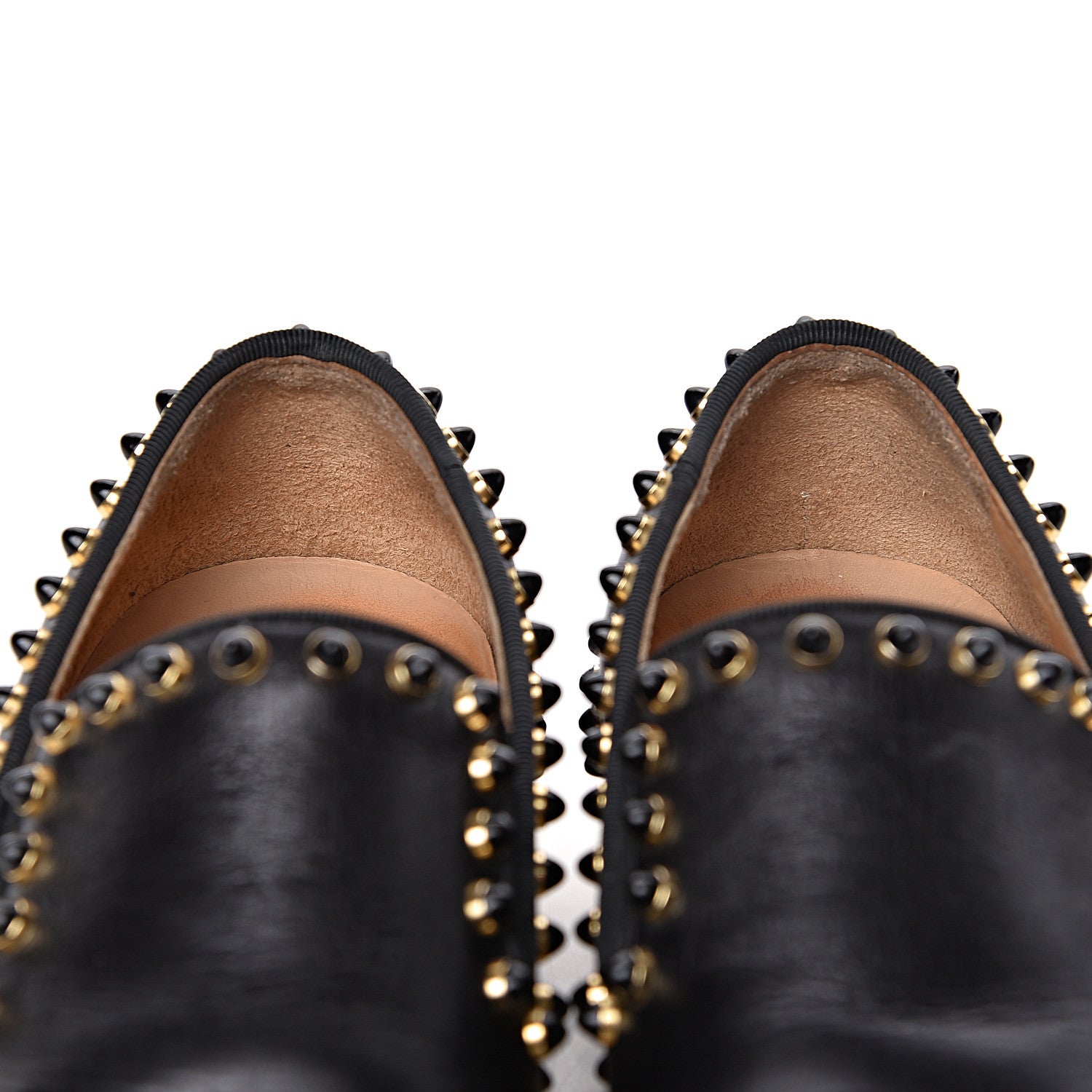 Christian Louboutin Calfskin Studded Womens Cador Flat 35.5 Black 11 of 17