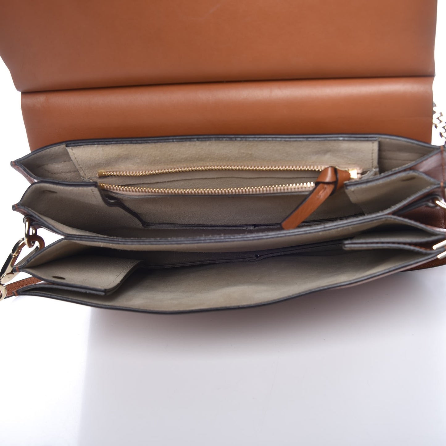 Suede Calfskin Medium Faye Shoulder Bag Tobacco
