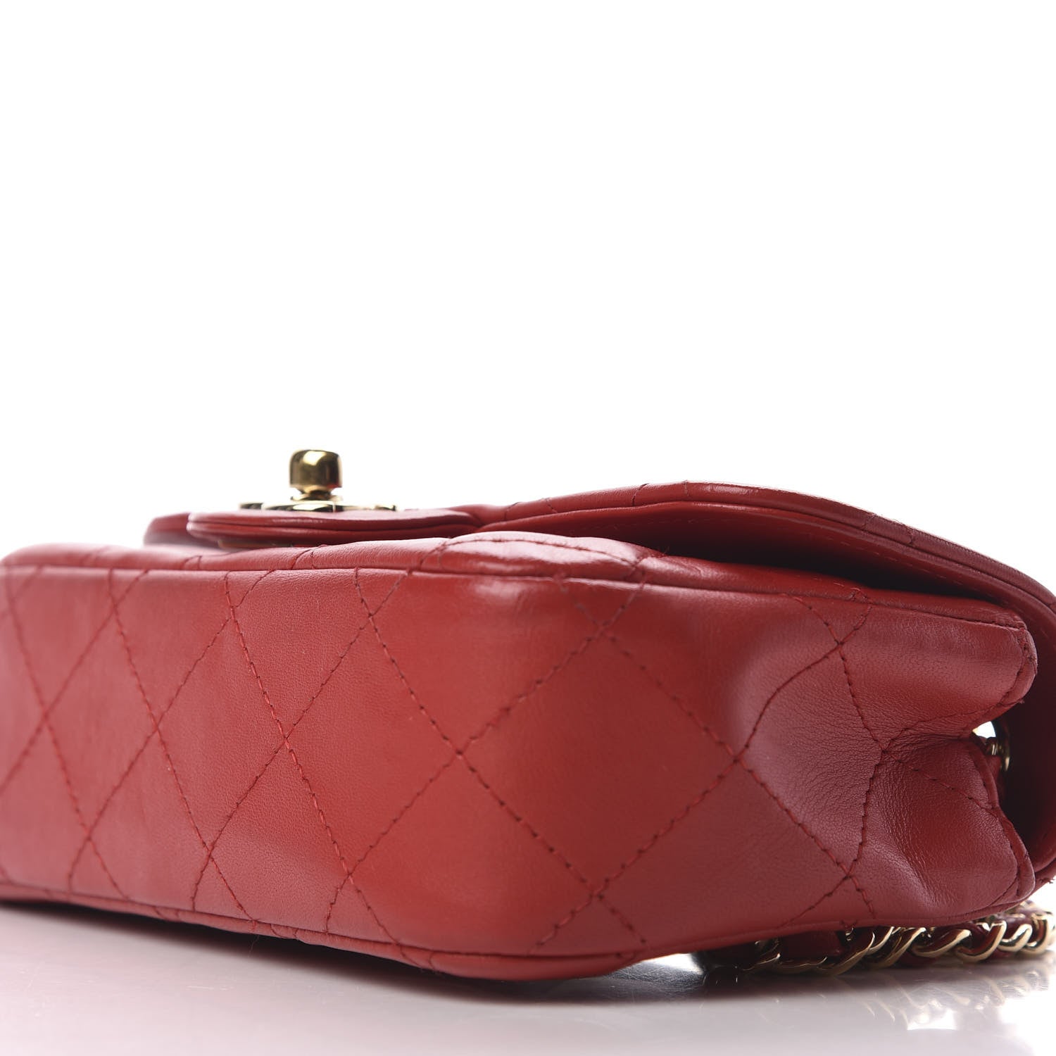 Chanel Lambskin Quilted Extra Mini V For Victory Flap Red 7 of 9