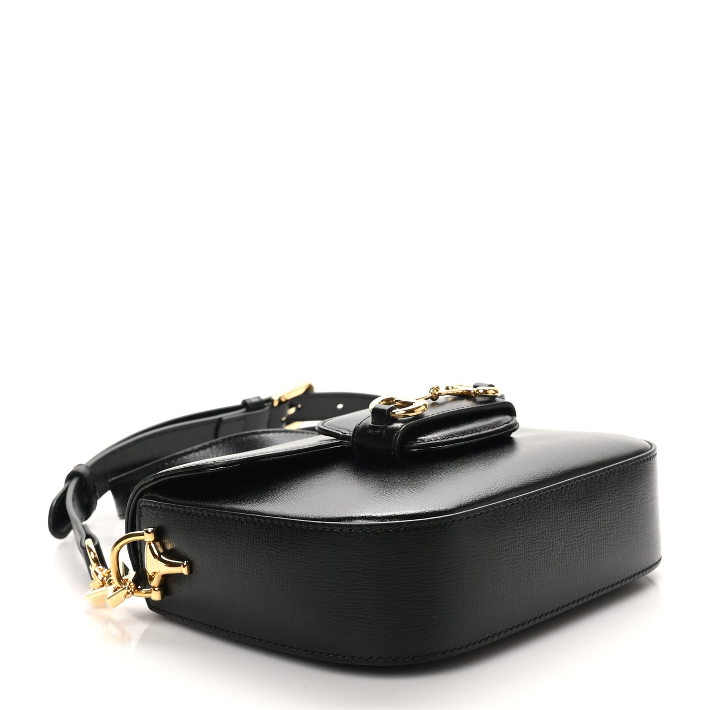 Azalea Calfskin Web Mini Horsebit 1955 Shoulder Bag Black