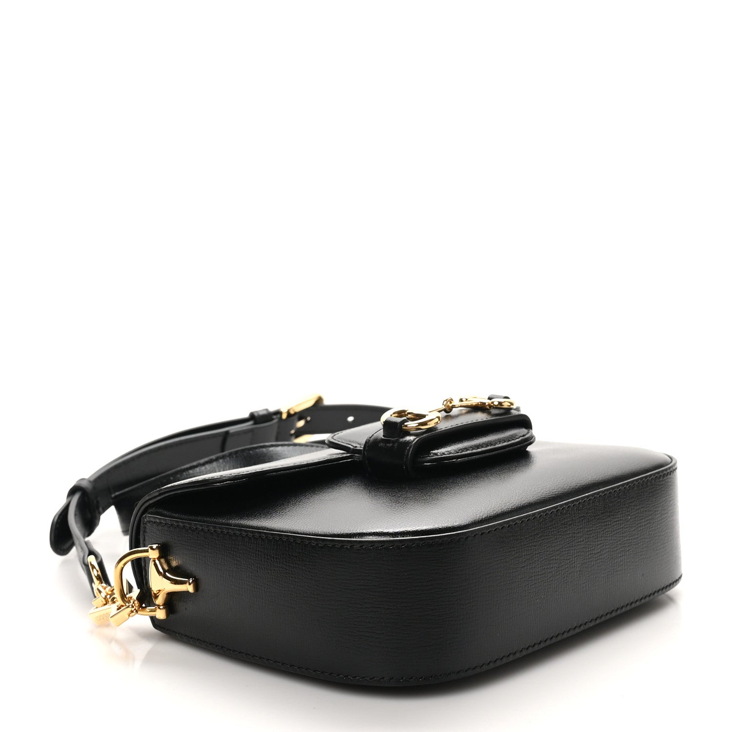 Gucci Azalea Calfskin Web Mini Horsebit 1955 Shoulder Bag Black 4 of 10