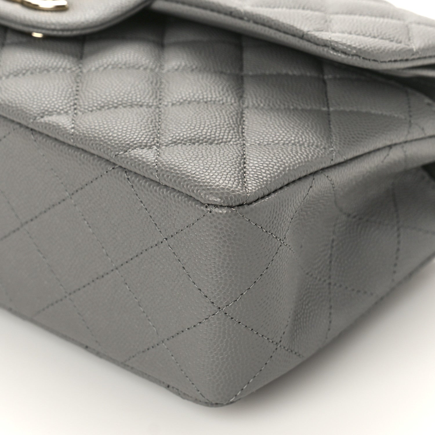 Chanel Caviar Quilted Small Double Flap Grey 9 of 10