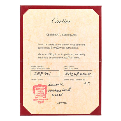 Cartier Platinum Diamond 3.5mm Etincelle de Cartier Wedding Band Ring 55 7.25 5 of 6
