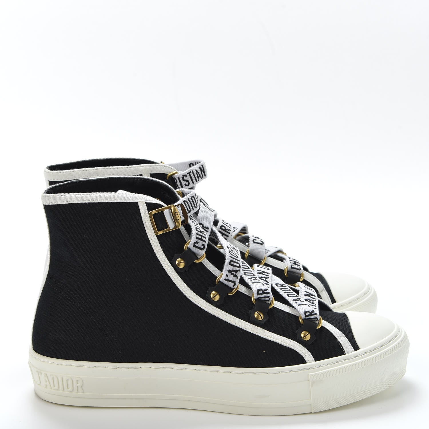 Christian Dior Technical Mesh Calfskin Womens Walk'N'Dior High Top Sneaker 39 Black 4 of 10