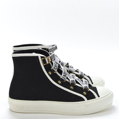 Christian Dior Technical Mesh Calfskin Womens Walk'N'Dior High Top Sneaker 39 Black 4 of 10