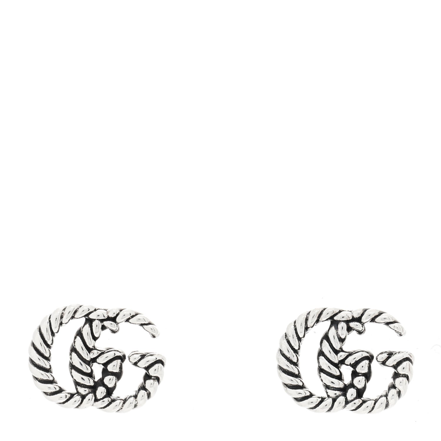 Gucci Sterling Silver Torchon Double G Earrings 1 of 4