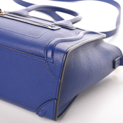 Celine Drummed Calfskin Nano Luggage Indigo 11 of 14