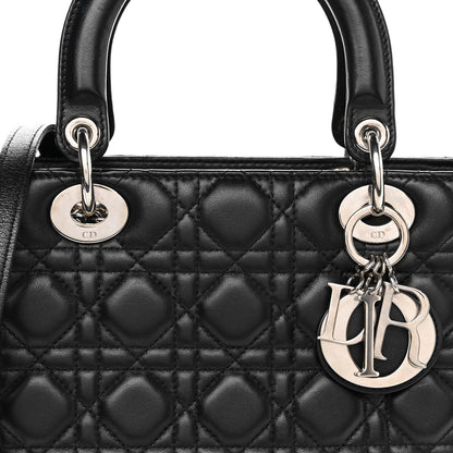 Christian Dior Lambskin Cannage Medium Lady Dior Black 8 of 10