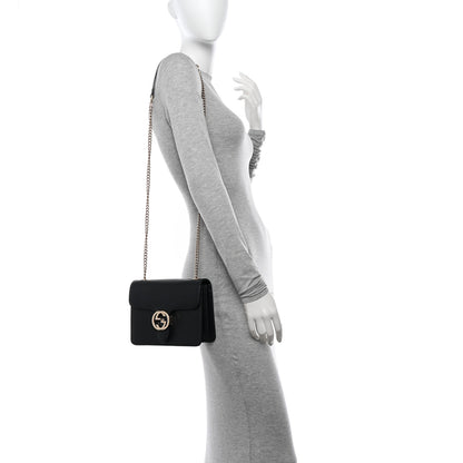 Gucci Dollar Calfskin Small Interlocking G Shoulder Bag Black 2 of 15