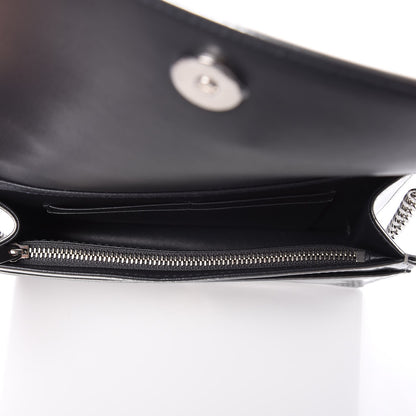 Christian Dior Metallic Patent Micro-Cannage Diorama Wallet on Chain Pouch Silver 5 of 7
