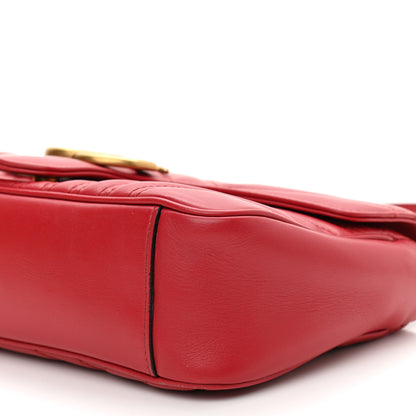 Gucci Calfskin Matelasse Small GG Marmont Shoulder Bag Hibiscus Red 10 of 11