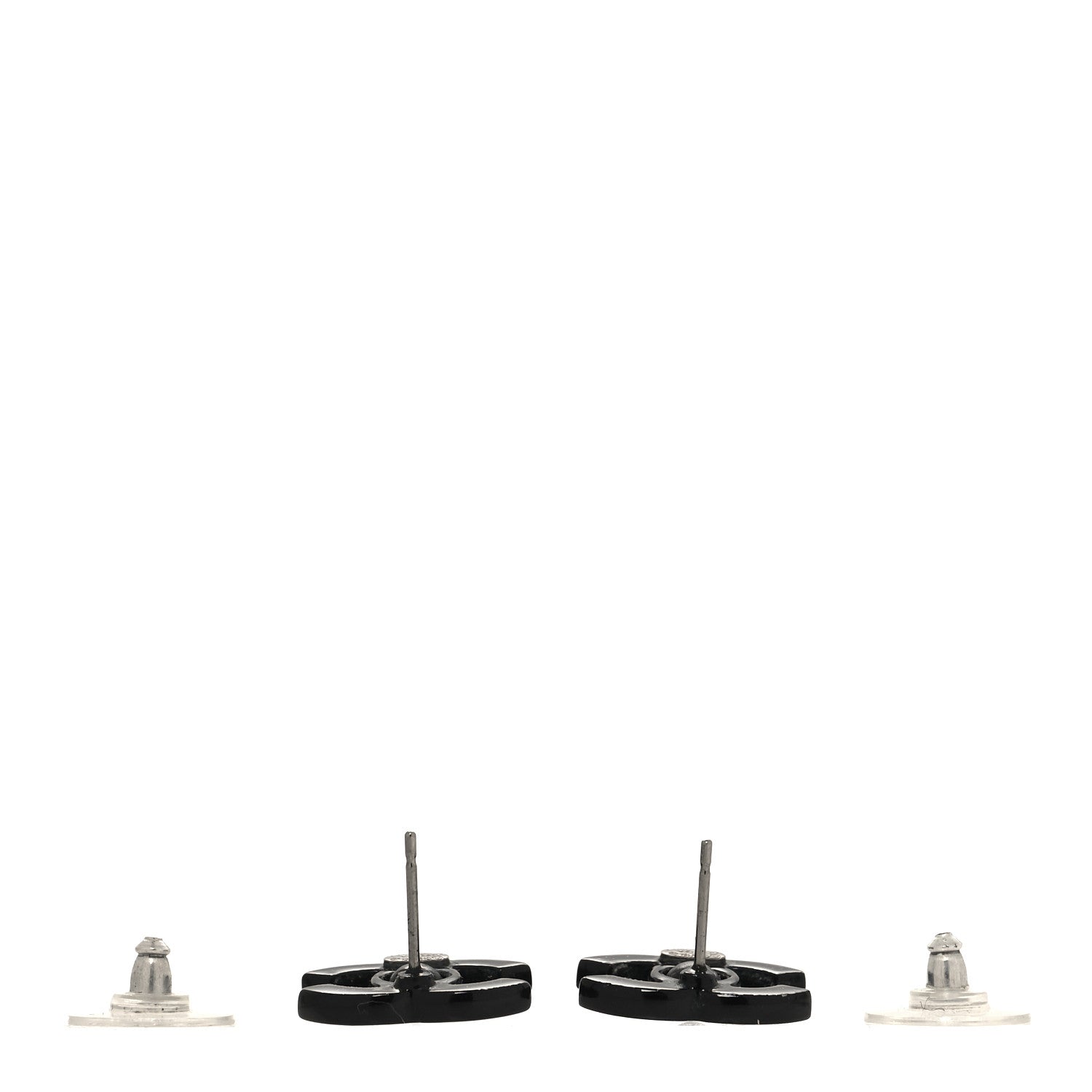 Chanel Resin CC Mademoiselle Earrings Black 3 of 6