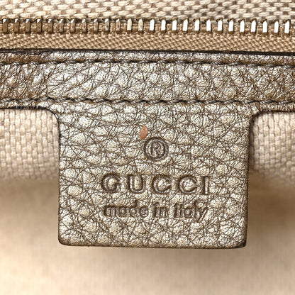 Gucci Metallic Pebbled Calfskin Large Soho Chain Shoulder Bag Golden Beige 6 of 10