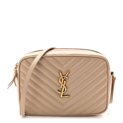 Saint Laurent Calfskin Matelasse Monogram Lou Camera Bag Dark Beige 1 of 13