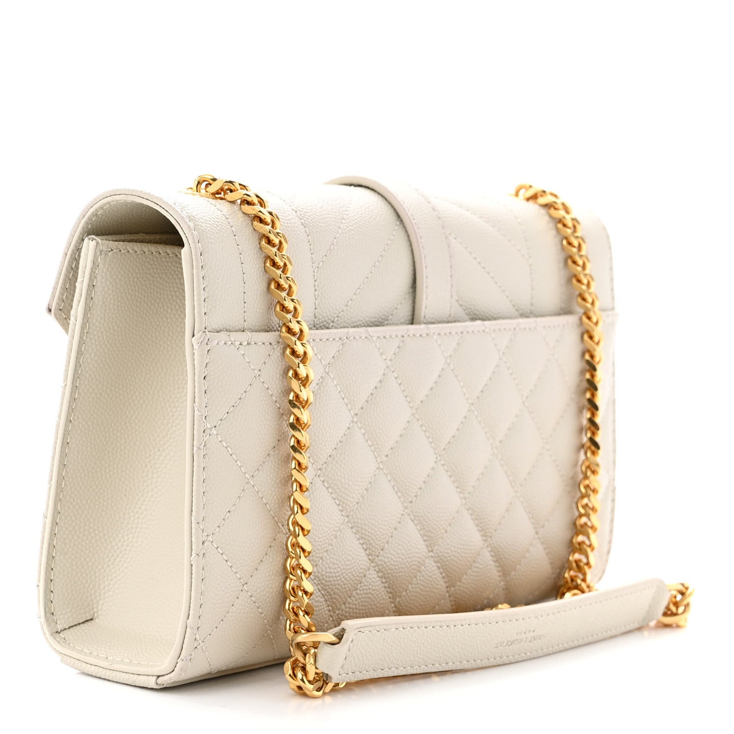 Grain De Poudre Textured Mixed Matelasse Triquilt Small Monogram Satchel Crema Soft
