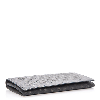 Bottega Veneta Ostrich Intrecciato Flap Wallet Ardoise 4 of 11