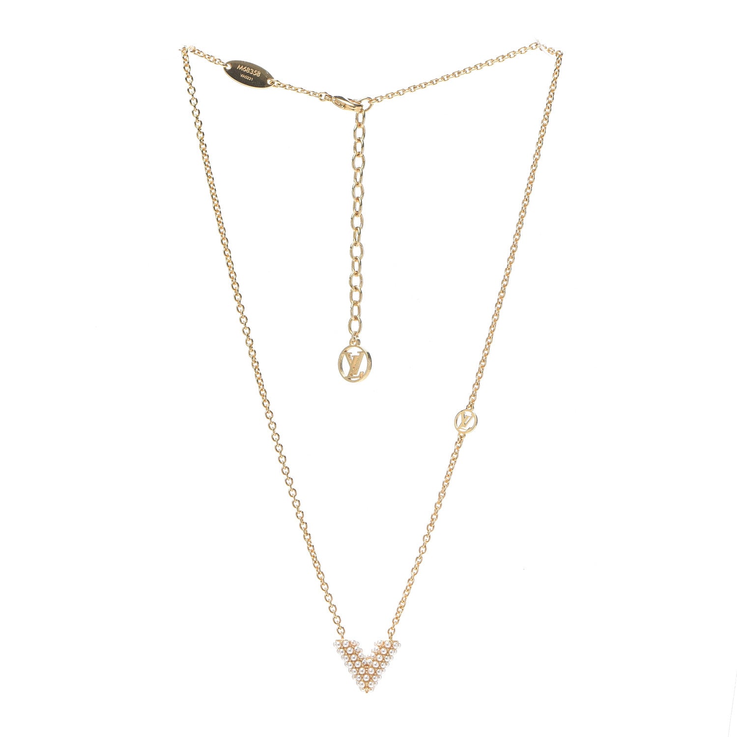 Louis Vuitton Essential V Perle Necklace Gold 2 of 4