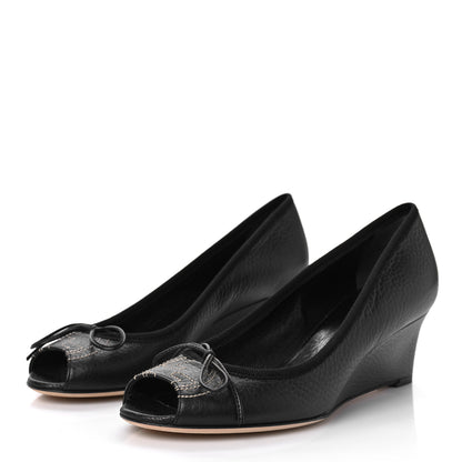 Gucci Calfskin GG Wedges 36.5 Black 4 of 10