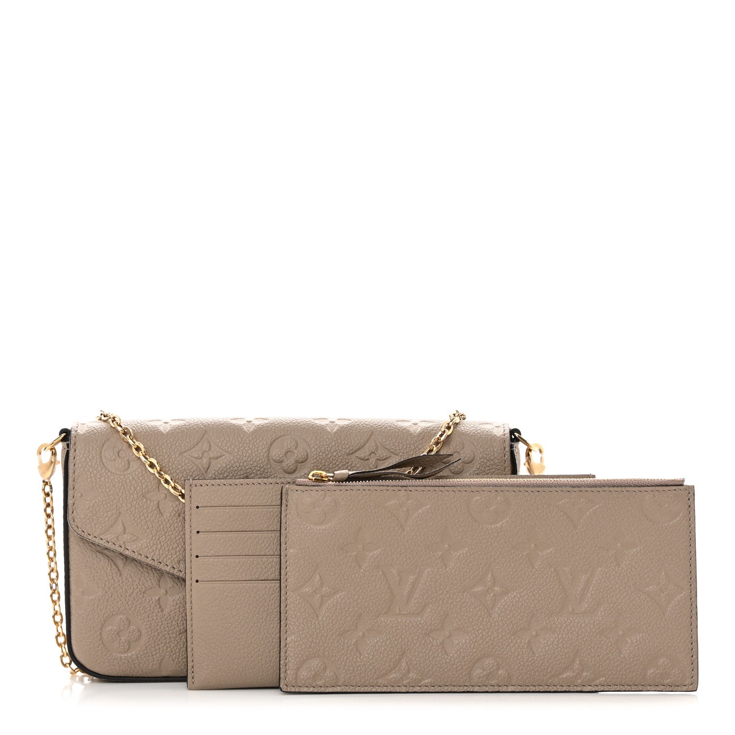 Louis Vuitton Empreinte Pochette Felicie Chain Wallet Tourterelle 1 of 15
