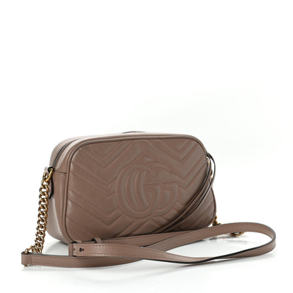 Gucci Calfskin Matelasse Small GG Marmont Chain Shoulder Bag Porcelain Rose 2 of 4