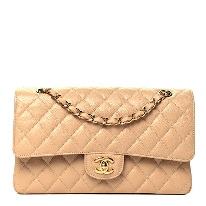 Chanel Caviar Quilted Medium Double Flap Beige 1 of 9