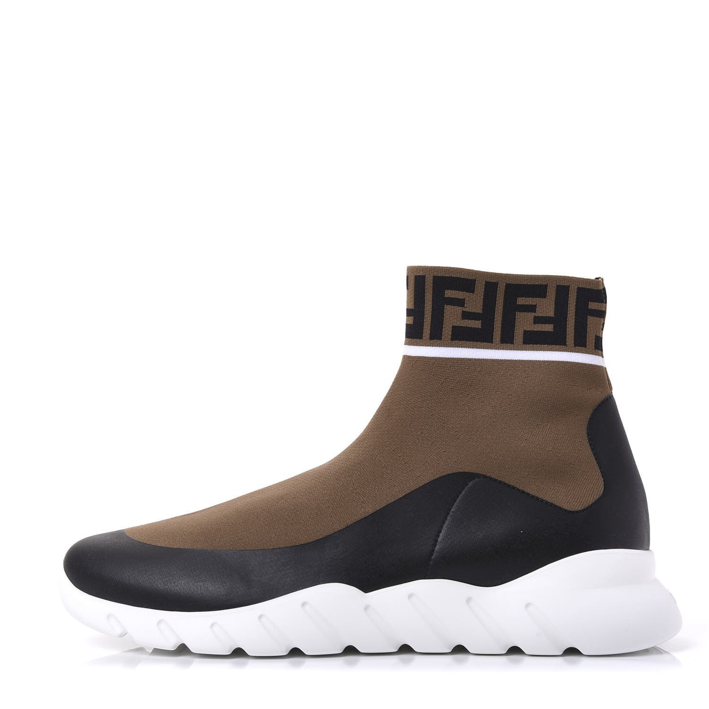 Stretch Knit Jacquard FF Reloaded Mens High Top Sock Sneakers 11 Tobacco Black