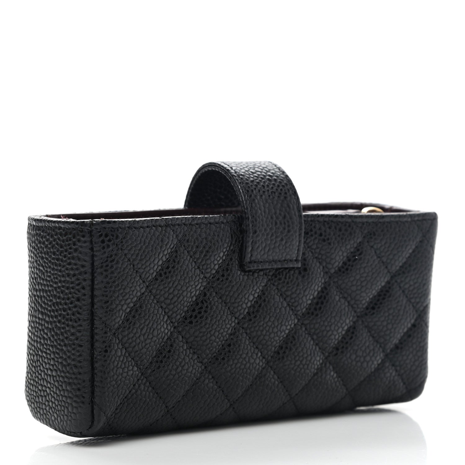 Chanel Caviar Quilted Mini Phone Holder Clutch Black 3 of 8