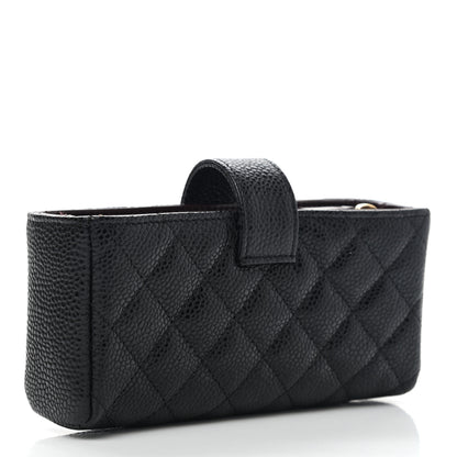 Chanel Caviar Quilted Mini Phone Holder Clutch Black 3 of 8