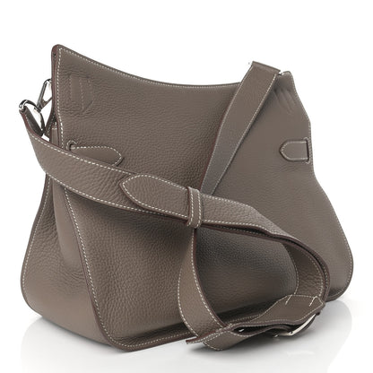 Hermes Taurillon Clemence Jypsiere 34 Etoupe 4 of 14