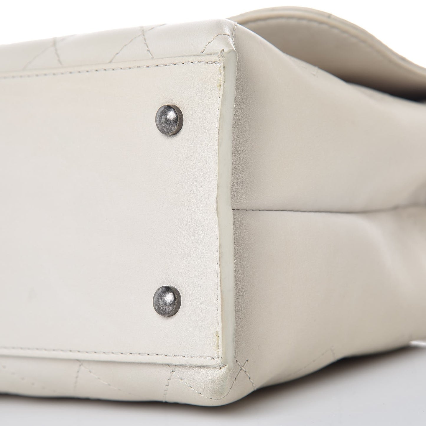 Calfskin Stitched Urban Luxury Top Handle Bag Ivory