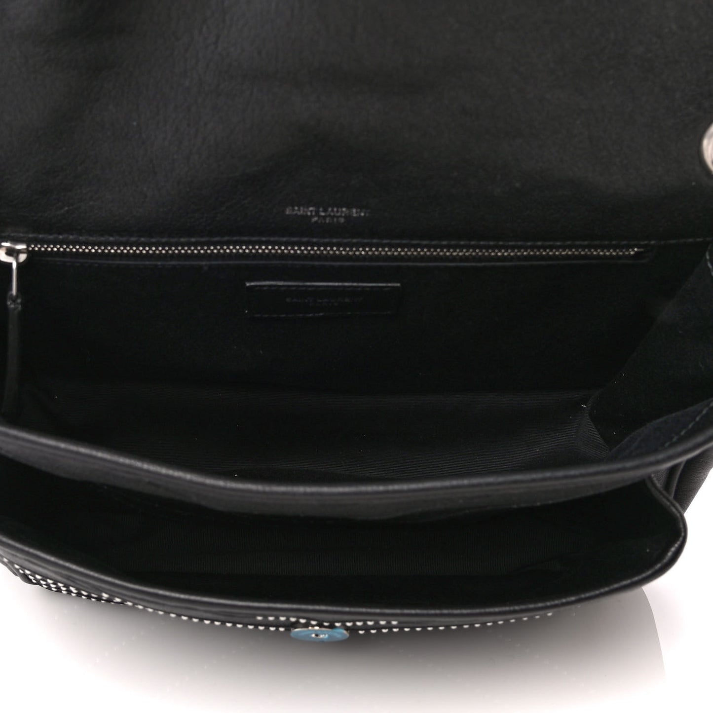 Calfskin Matelasse Monogram Microstud Medium Niki Chain Satchel Black