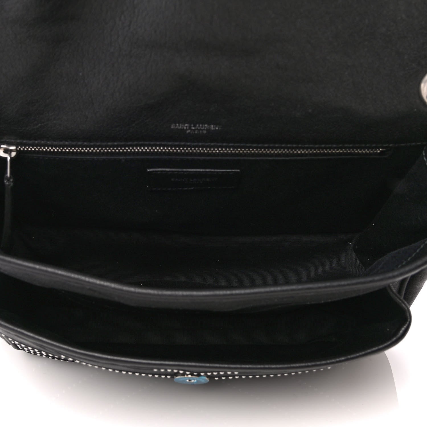 Saint Laurent Calfskin Matelasse Monogram Microstud Medium Niki Chain Satchel Black 4 of 4