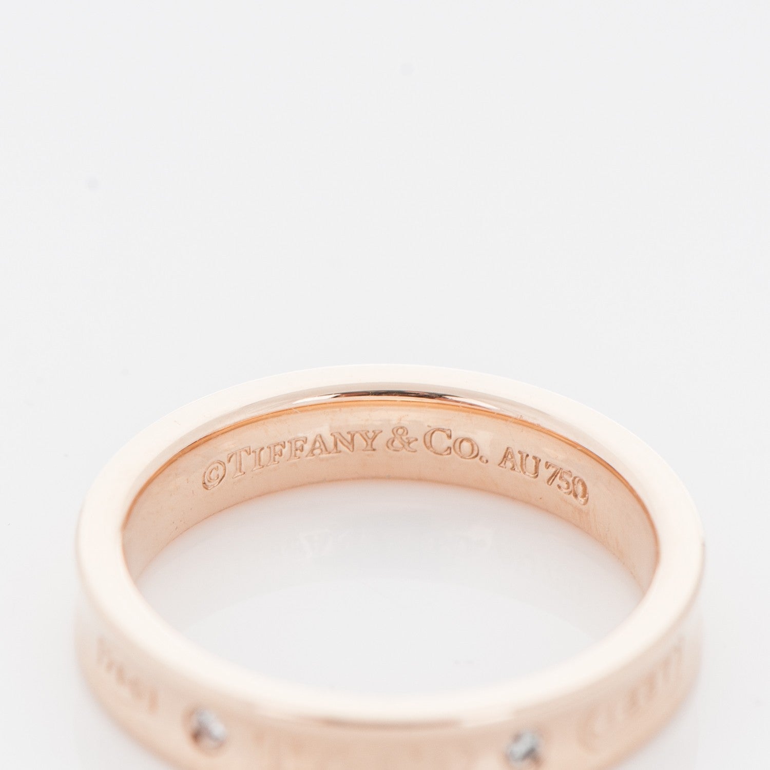Tiffany 18K Rose Gold Diamond Narrow 1837 Ring 6.5 4 of 5