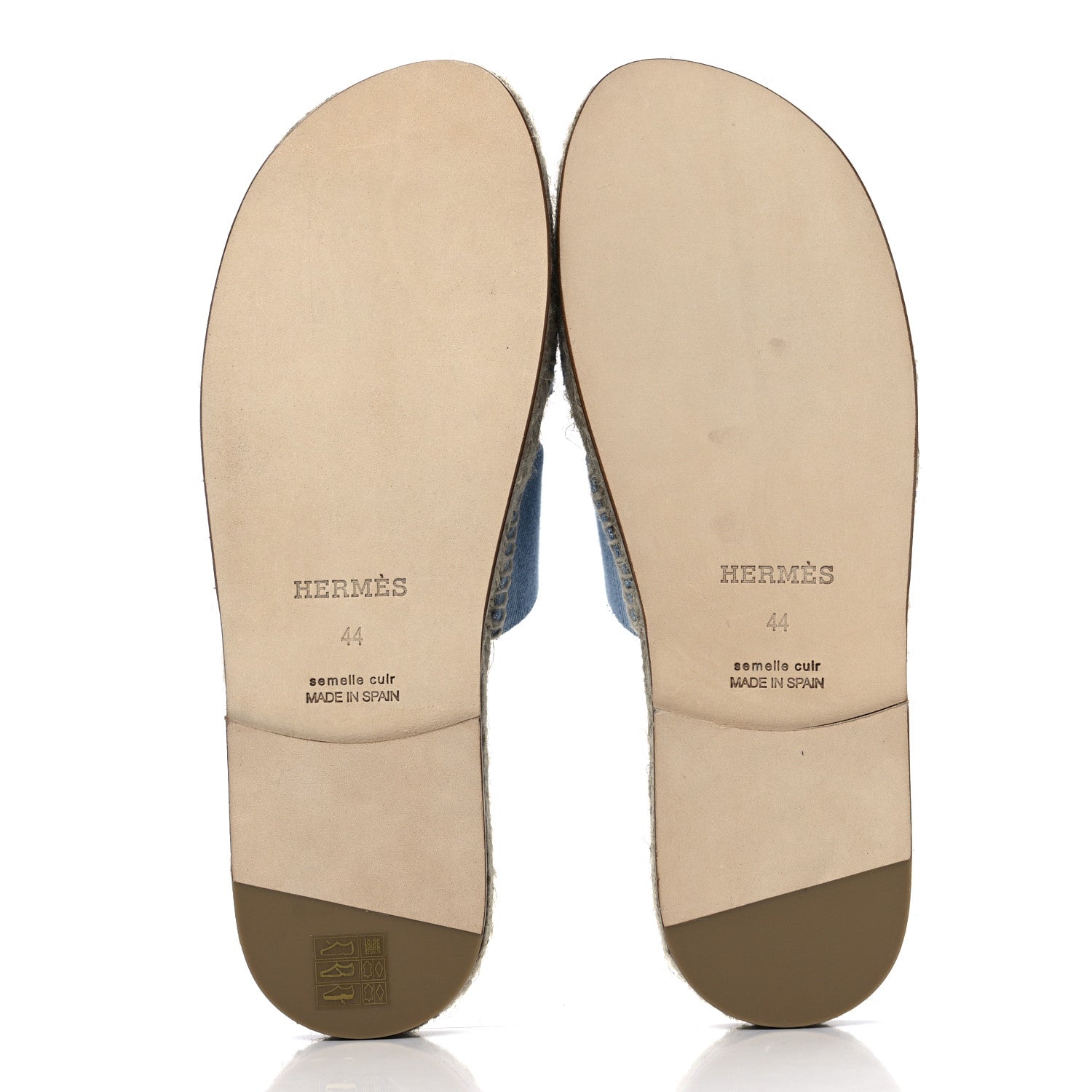 Hermes Denim Canvas Mens Antigua Espadrille Sandals 44 Bleu Clair 5 of 9
