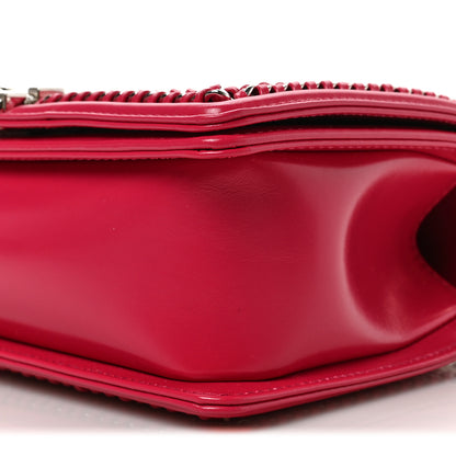 Chanel Glazed Calfskin Quilted Medium Chain Around Boy Flap Dark Pink 9 of 9