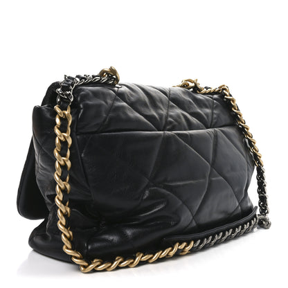 Chanel Goatskin Quilted Maxi Chanel 19 Flap Black 3 of 10