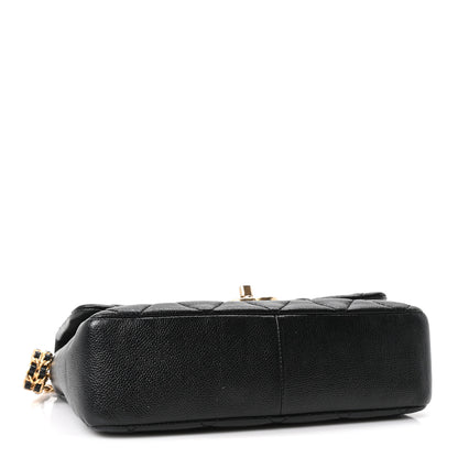Chanel Shiny Caviar Quilted Large Chain Melody Flap Black 3 of 9