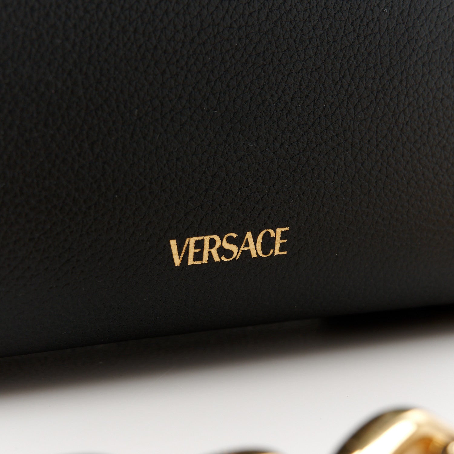 Versace Grained Calfskin Small La Medusa Top Handle Bag Black 8 of 11