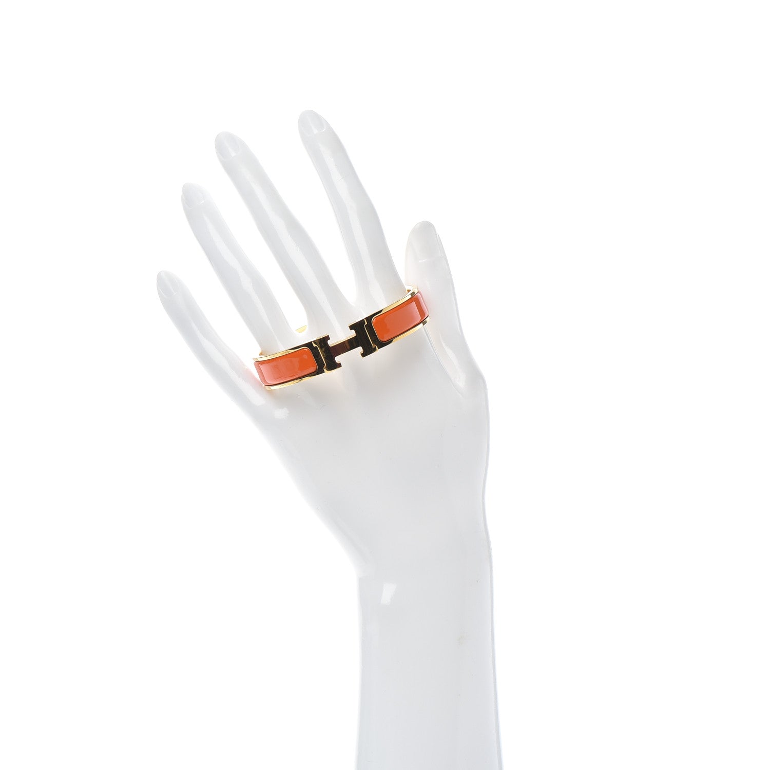Hermes Enamel Narrow Clic Clac H Bracelet PM Orange 2 of 4
