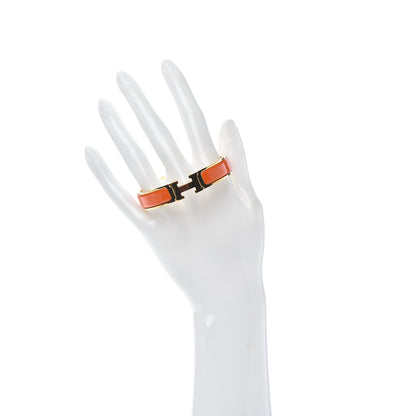 Hermes Enamel Narrow Clic Clac H Bracelet PM Orange 2 of 4