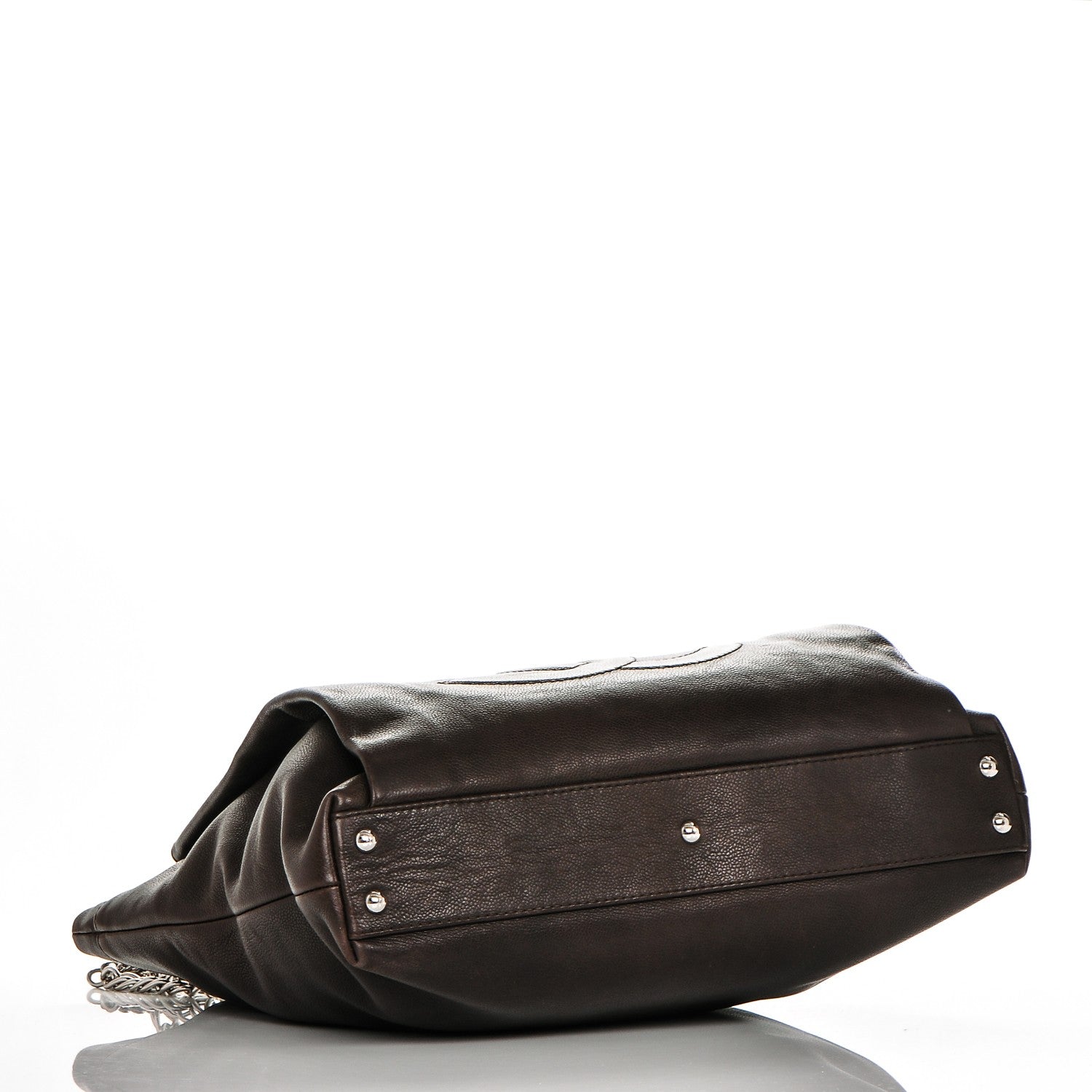 Chanel Caviar Large CC Tuck Tote Brown 4 of 7