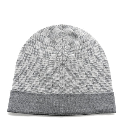 Louis Vuitton Wool Bonnet Petit Damier Beanie Hat Grey 3 of 5