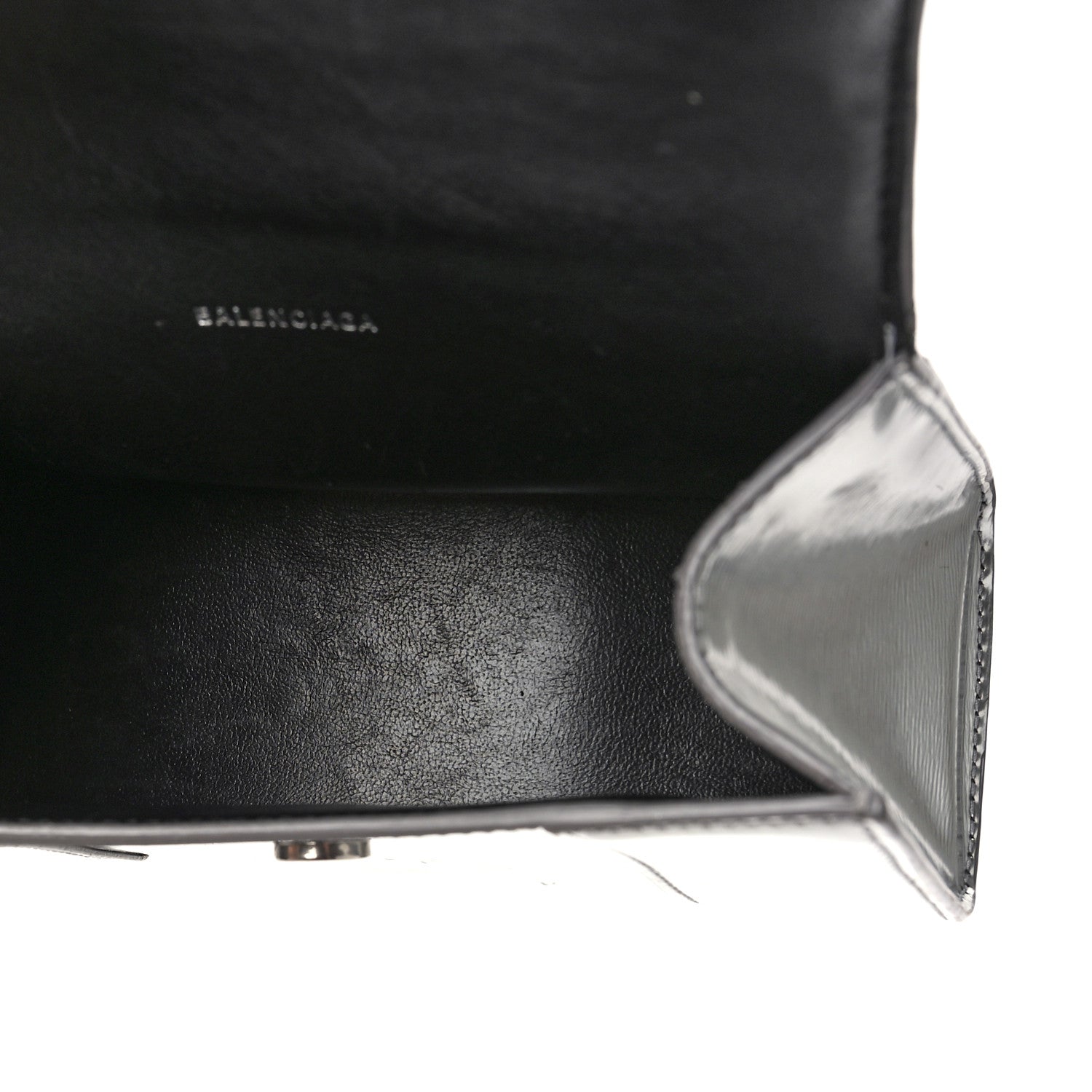 Balenciaga Metallic Textured Calfskin Hourglass Top Handle Bag XS Silver 5 of 14