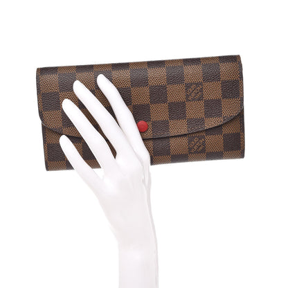 Louis Vuitton Damier Ebene Emilie Wallet Red 2 of 9