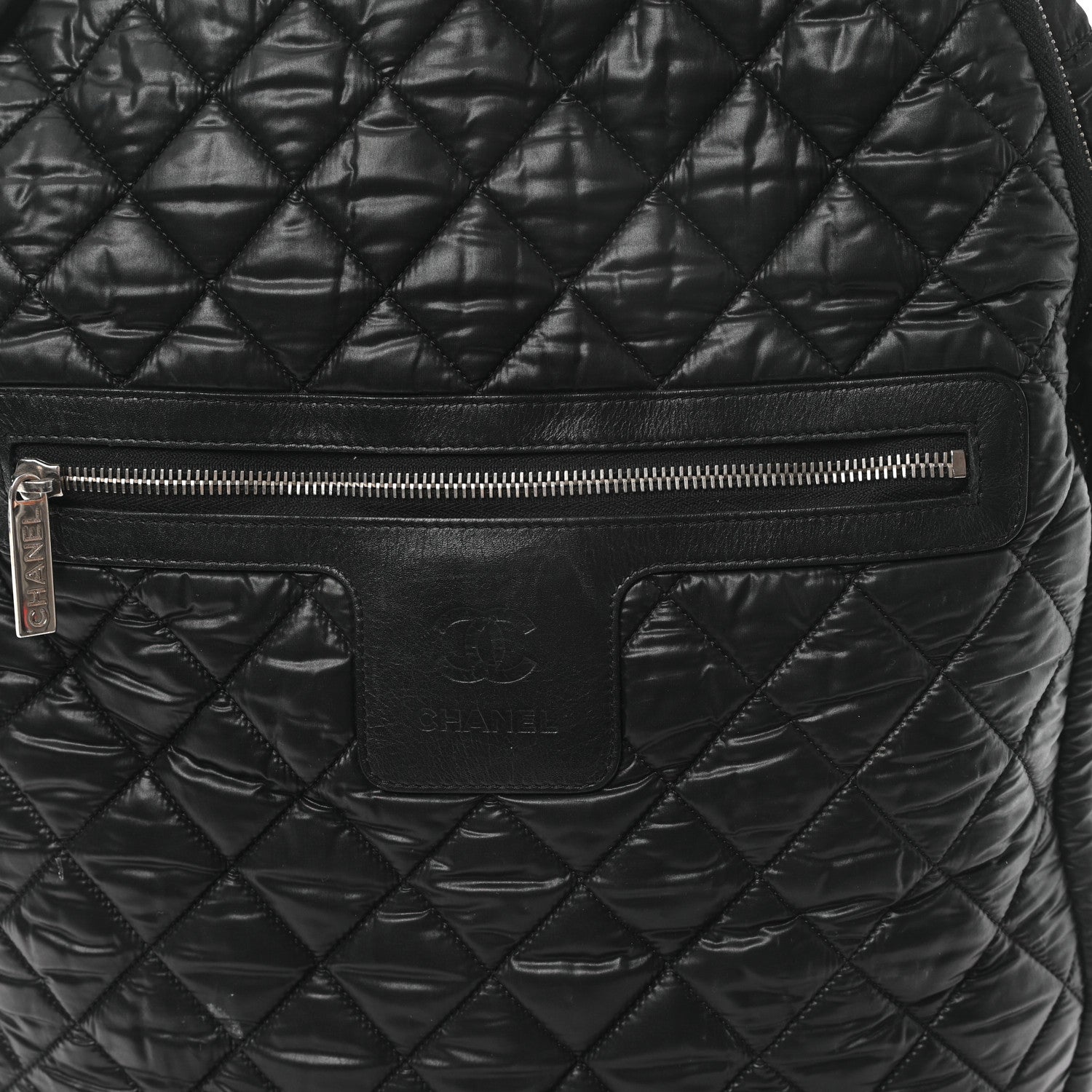 Chanel Nylon Quilted Coco Cocoon Backpack Black 8 of 14