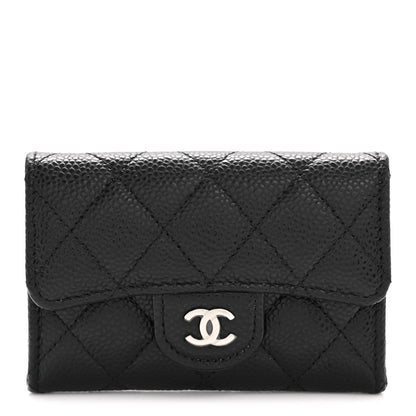 Chanel Caviar Quilted Flap Card Holder Wallet Black 1 of 9