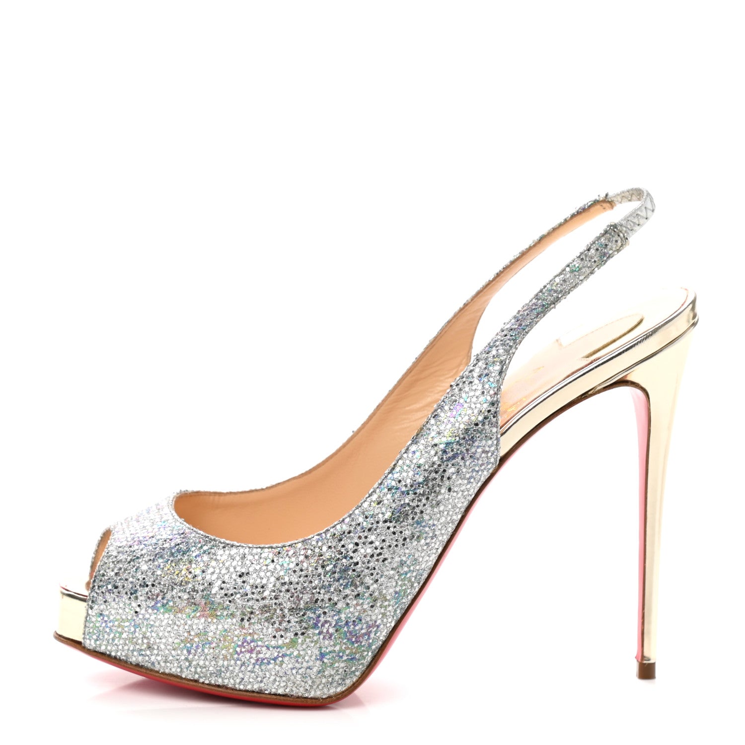 Christian Louboutin Glitter Private Number 120 Pumps 37.5 Light Gold 1 of 8